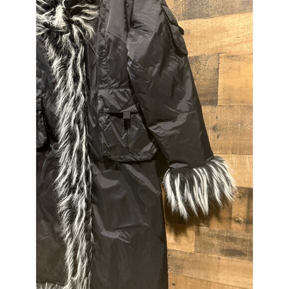ABC Women’s Long Winter Coat – Faux Fur – Black – Size Small/Medium - Picture 4 of 8